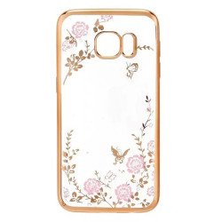Samsung Galaxy S7 Edge Secret Garden Electroplate Hybrid Case (Champagne Gold)